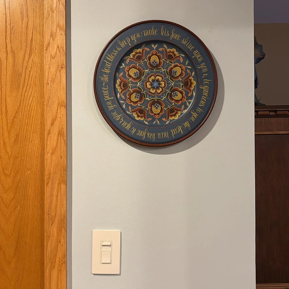 Original ROSEMALING Wooden Plate - by artist Rhonda Fritech - Limited edition - Picture 13 of 17